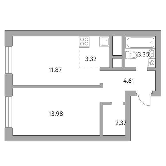 2-комнатная квартира 39.50 кв.м. в Красногорске