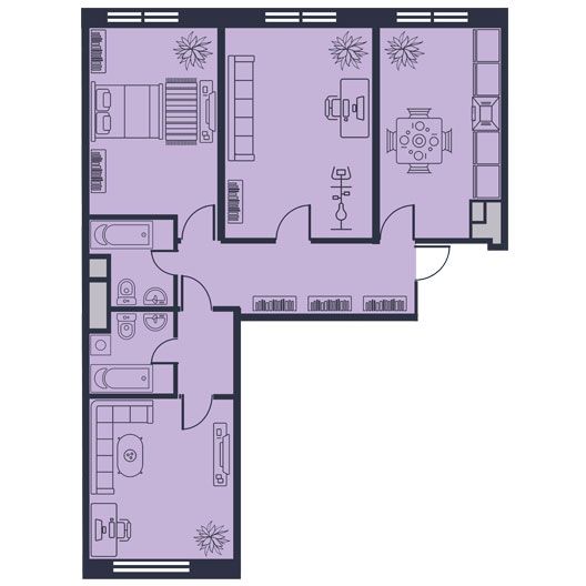 3-комнатная квартира 82.30 кв.м. в Головинском