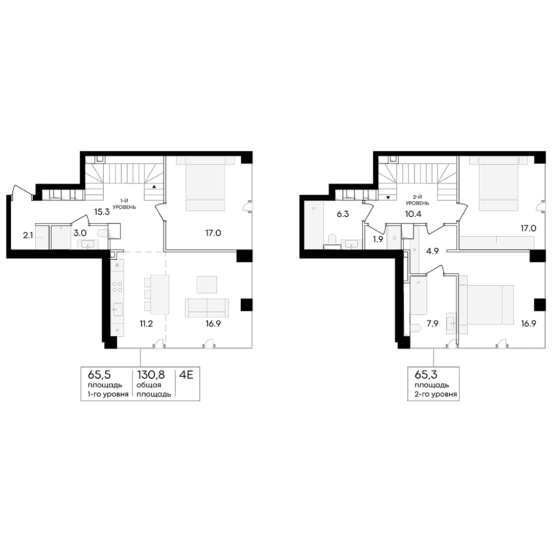 4-комнатная квартира 130.80 кв.м. в Пресненском