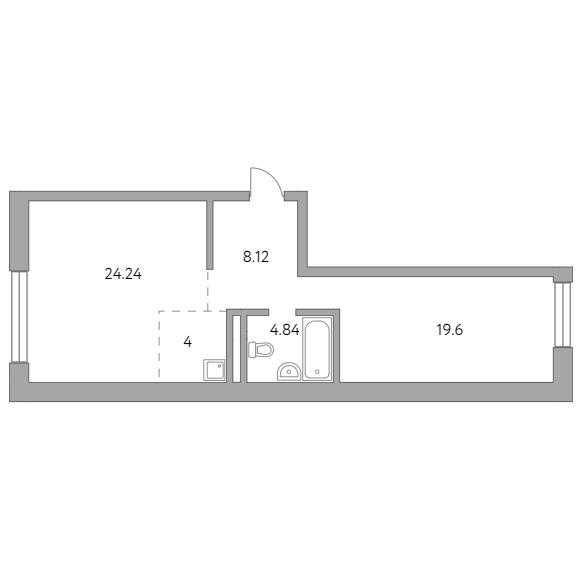 2-комнатная квартира 60.80 кв.м. в Басманном