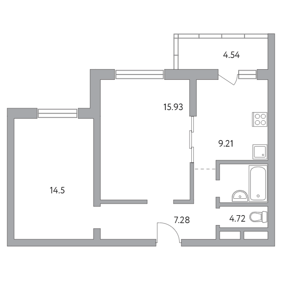 2-комнатная квартира 56.18 кв.м. в Балашихе