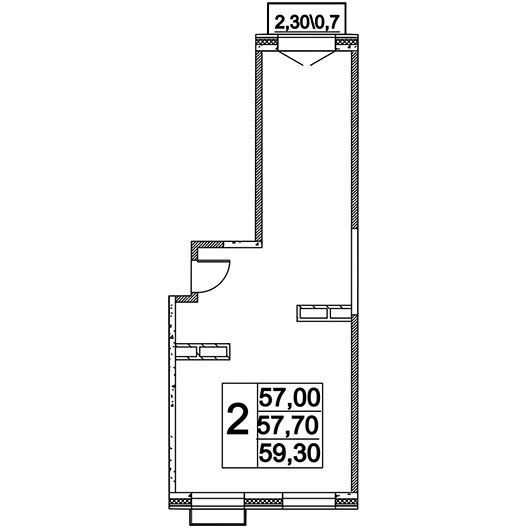 2-комнатная квартира 57.00 кв.м. в Останкинском