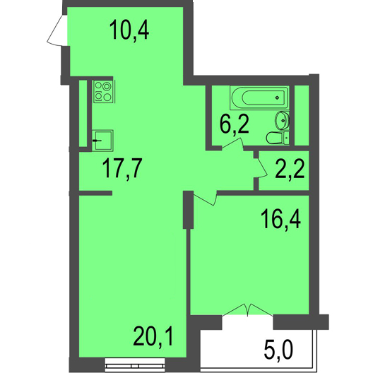 2-комнатная квартира 75.50 кв.м. в Филях-Давыдкове