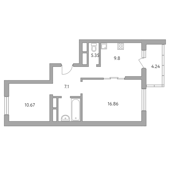 2-комнатная квартира 54.02 кв.м. в Балашихе