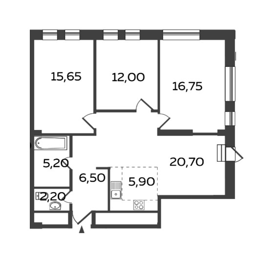 4-комнатная квартира 93.30 кв.м. в Люберцах