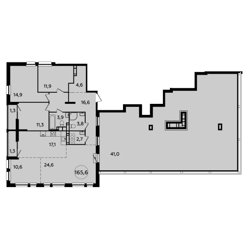 4-комнатная квартира 165.60 кв.м. в Южном Бутово