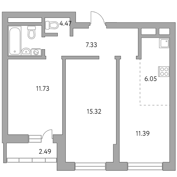 3-комнатная квартира 58.78 кв.м. в Красногорске