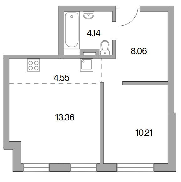 2-комнатная квартира 40.32 кв.м. в Красногорске
