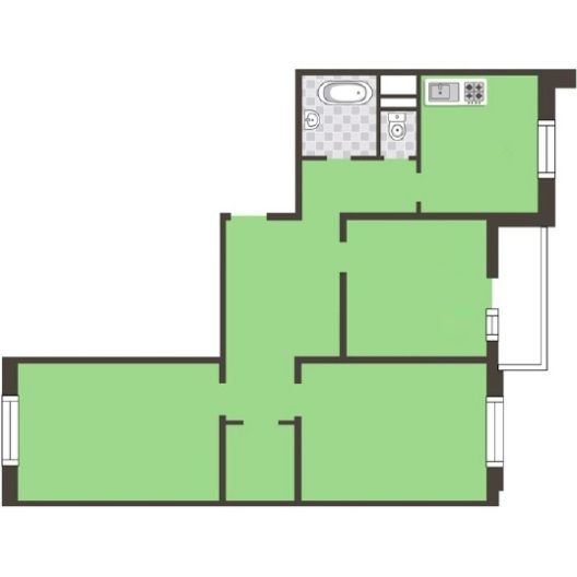 3-комнатная квартира 80.80 кв.м. в Северном