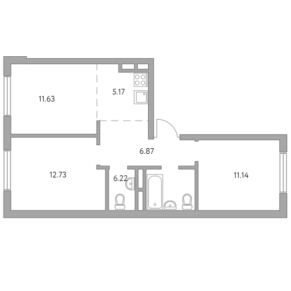 3-комнатная квартира 53.76 кв.м. в Красногорске