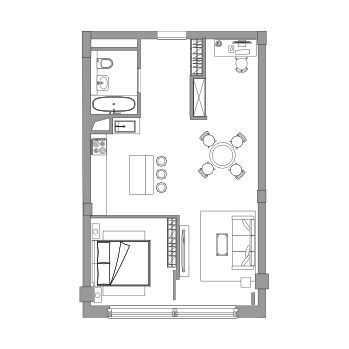 2-комнатная квартира 51.50 кв.м. в Басманном