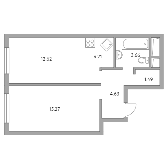 2-комнатная квартира 41.88 кв.м. в Красногорске