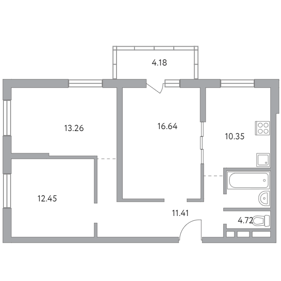 3-комнатная квартира 73.01 кв.м. в Балашихе