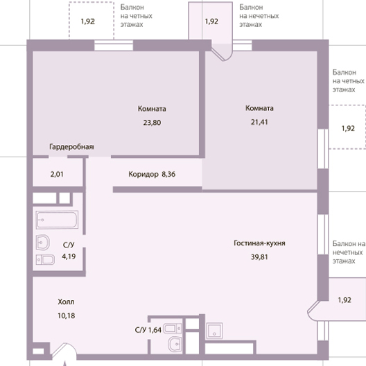 3-комнатная квартира 112.10 кв.м. в Можайском