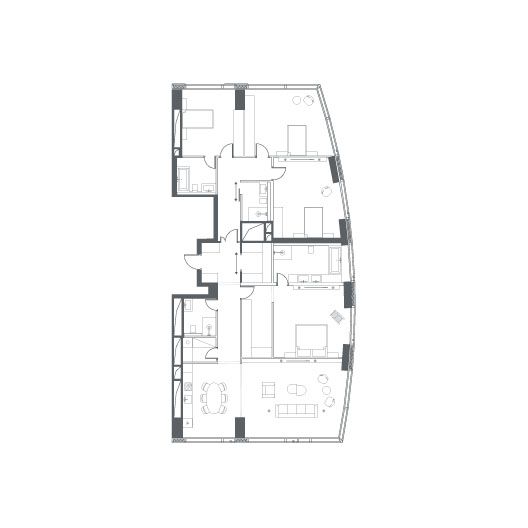 5-комнатная квартира 212.46 кв.м. в Пресненском