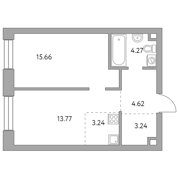 2-комнатная квартира 44.80 кв.м. в Замоскворечье