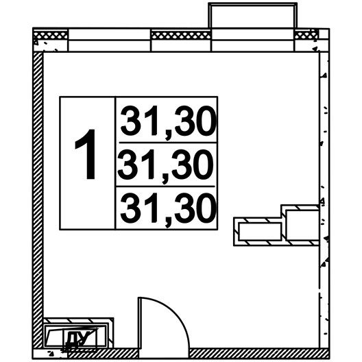 1-комнатная квартира 31.30 кв.м. в Останкинском
