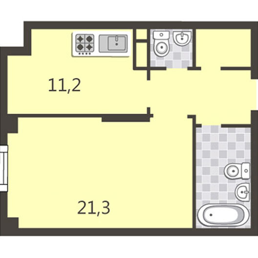 1-комнатная квартира 44.50 кв.м. в Богородском