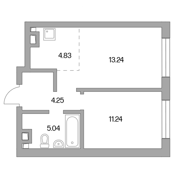 2-комнатная квартира 38.60 кв.м. в Западном Дегунине