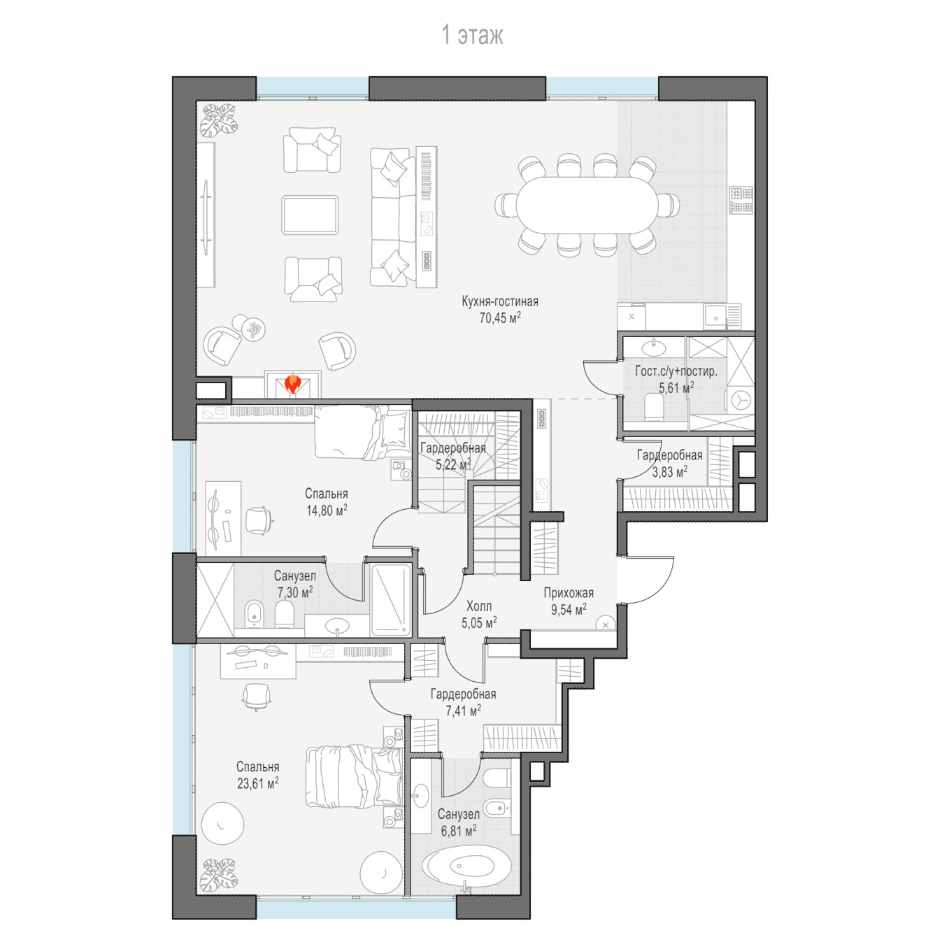 3-комнатная квартира 223.32 кв.м. в Тверском